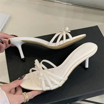 xajzpa Summer Fashion Round Toe Slippers Women Narrow Band Thin Low Heels Beach Casual Sandals Flip Flops Shoes Zapatos De Muje